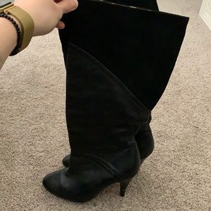 Seychelles knee high black leather/suede boots